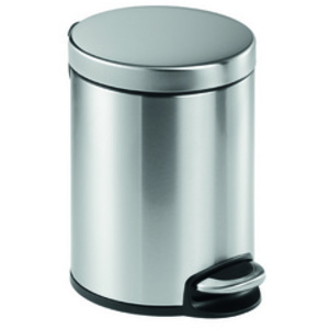 DURABLE Poubelle à pédale inox, rond, 5 litres, argent