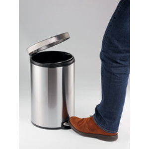 DURABLE Poubelle à pédale inox, rond, 5 litres, argent