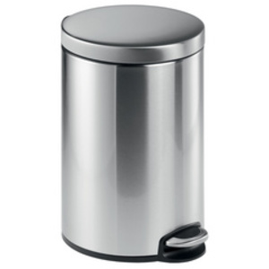 DURABLE Poubelle à pédale en acier inox., rond, 12 l, argent