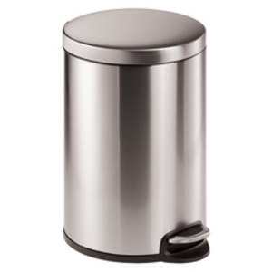 DURABLE Poubelle à pédale en acier inox., rond, 20 l, argent