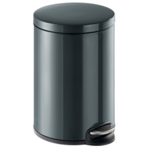 DURABLE Poubelle à pédale métal, rond, 20 litres, noir