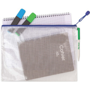 djois by tarifold Pochette à zip ZIPPER, A4, PVC, bleu  - 85850