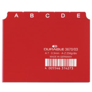 DURABLE Index alphabétique A - Z, PP, format A7 paysage
