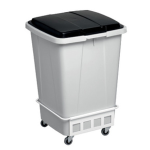 DURABLE Poubelle DURABIN 90, carré, pour le tri, gris