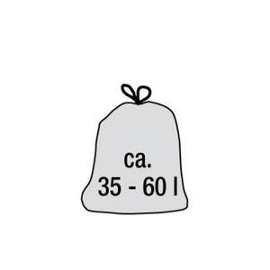 swirl Sac poubelle, avec poignées, 35 litres, blanc