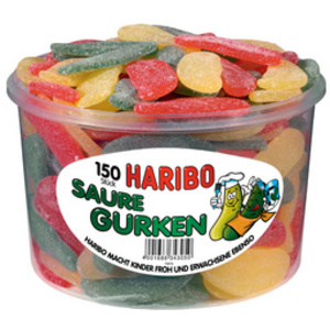 HARIBO Bonbon gélifié aux fruits SAURE GURKEN, 150 pièces