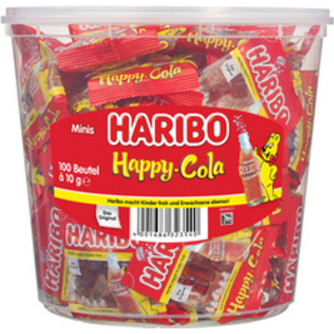 HARIBO Bonbon gélifié aux fruits HAPPY COLA Minis, boîte