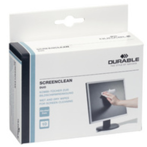DURABLE Lingettes nettoyantes pour écran SCREENCLEAN DUO