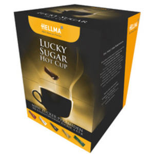 HELLMA Sachets de sucre Lucky Sugar 'Hot Cup', présentoir en