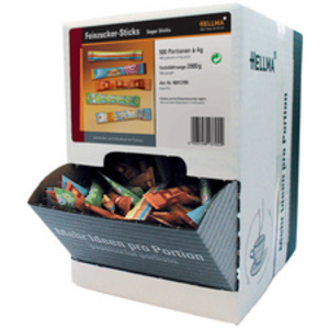 HELLMA Sticks de sucre en poudre, présentoir en carton