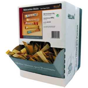 HELLMA Sticks de sucre roux, dans un présentoir en carton  - 70288