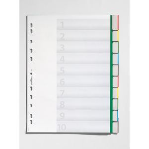 DURABLE Intercalaires en plastique, PP, 10 touches