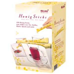 HELLMA Stick de miel, dans un présentoir en carton