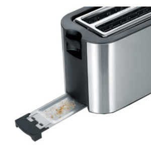 SEVERIN Grille-pain 4 tranches AT 2590, acier inox / noir