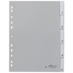 DURABLE Intercalaires en plastique, A4, PP, 10 pièces, blanc