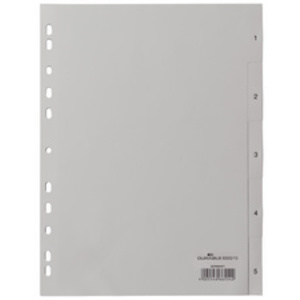 DURABLE Intercalaires en plastique, chiffres, A4, 15 touches