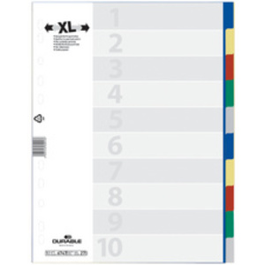 DURABLE Intercalaires en plastique, A4, PP, 10 touches