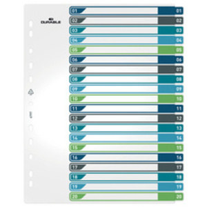 DURABLE Intercalaire en plastique, numérique, A4+, 5 touches