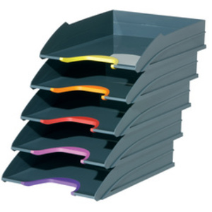 DURABLE Set corbeille à courrier VARICOLOR, gris / couleurs  - 67777