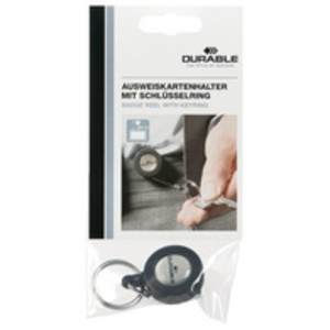 DURABLE Porte-badge avec anneau porte-clés, anthracite