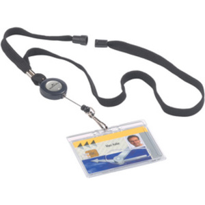 DURABLE Lacet textile 10 avec enrouleur, noir  - 49999