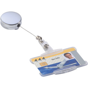 DURABLE Porte-badge chromé, argent-métallique