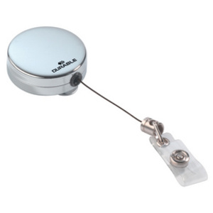 DURABLE Porte-badge chromé, argent-métallique