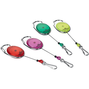 DURABLE Porte-badge avec enrouleur, oval, vert/transparent