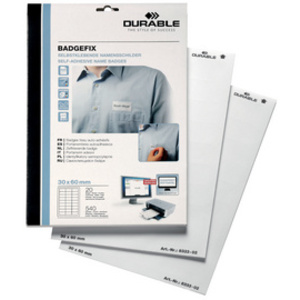 DURABLE Badge BADGEFIX, autocollant, 30 x 60 mm